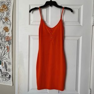 RARE Pretty Little Thing orange bodycon dress